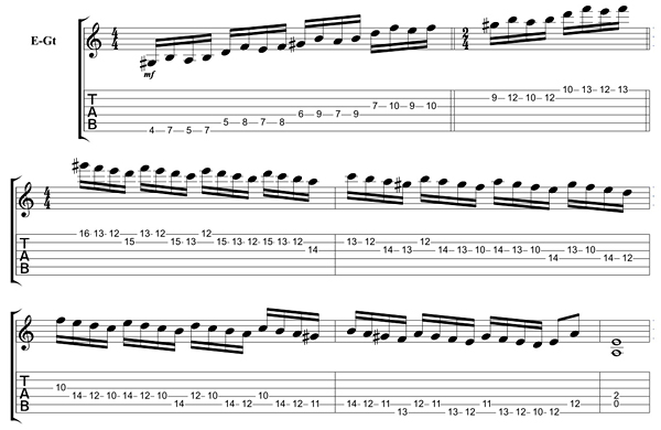 e minor shred licks