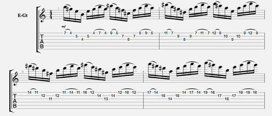 3 string sweep arpeggios