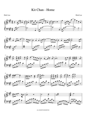 Home (Kit Chan) – Dick Lee, Kit Chan Sheet Music for Piano (Solo) easy ...