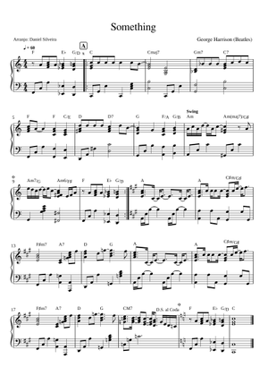 Something - The Beatles (TTBB) Sheet Music for Piano (A Capella