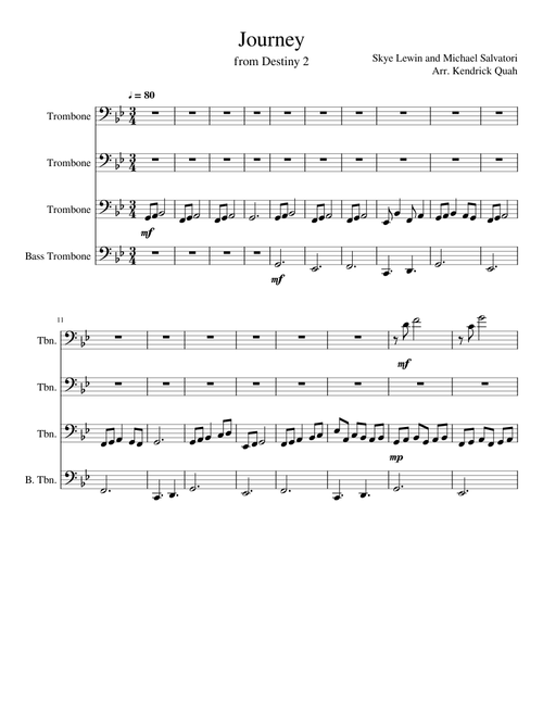 Journey from Destiny 2 (Trombone Quartet)