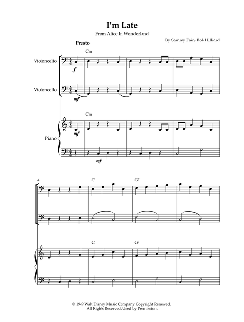 I'm Late (Arr. Karen Gueiros) - Bob Hilliard, Sammy Fain (Instrumental Duet and Piano)