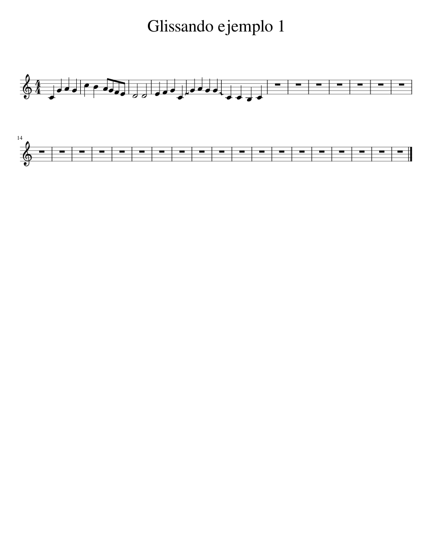 Glissando ejemplo 1 Sheet music for Piano (Solo)