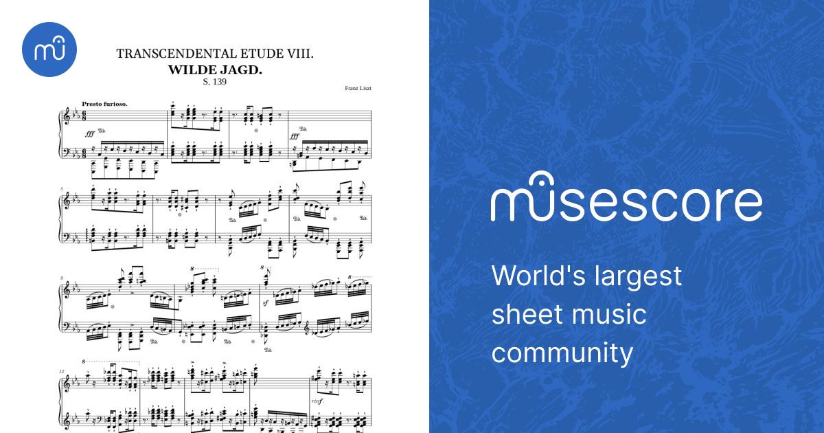 Liszt - Transcendental Etude No. 8 (Wilde Jagd) Sheet Music