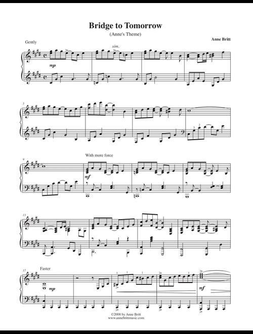 Bridge to Tomorrow (Anne's Theme) - Anne Britt (Piano Solo)