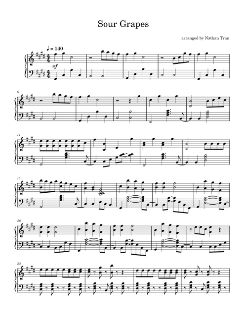 Sour Grapes - LE SSERAFIM (Piano Solo)