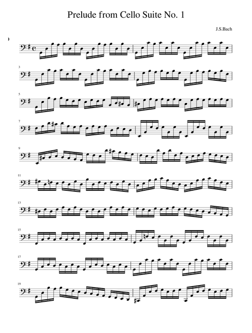 Cello suite no 1 prelude - Bach