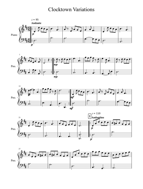 Theme and Variations on 'Clocktown', from Majora's Mask