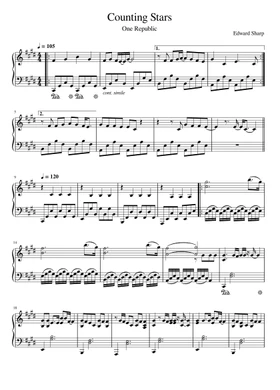 Free counting stars by OneRepublic sheet music | Download PDF ...
