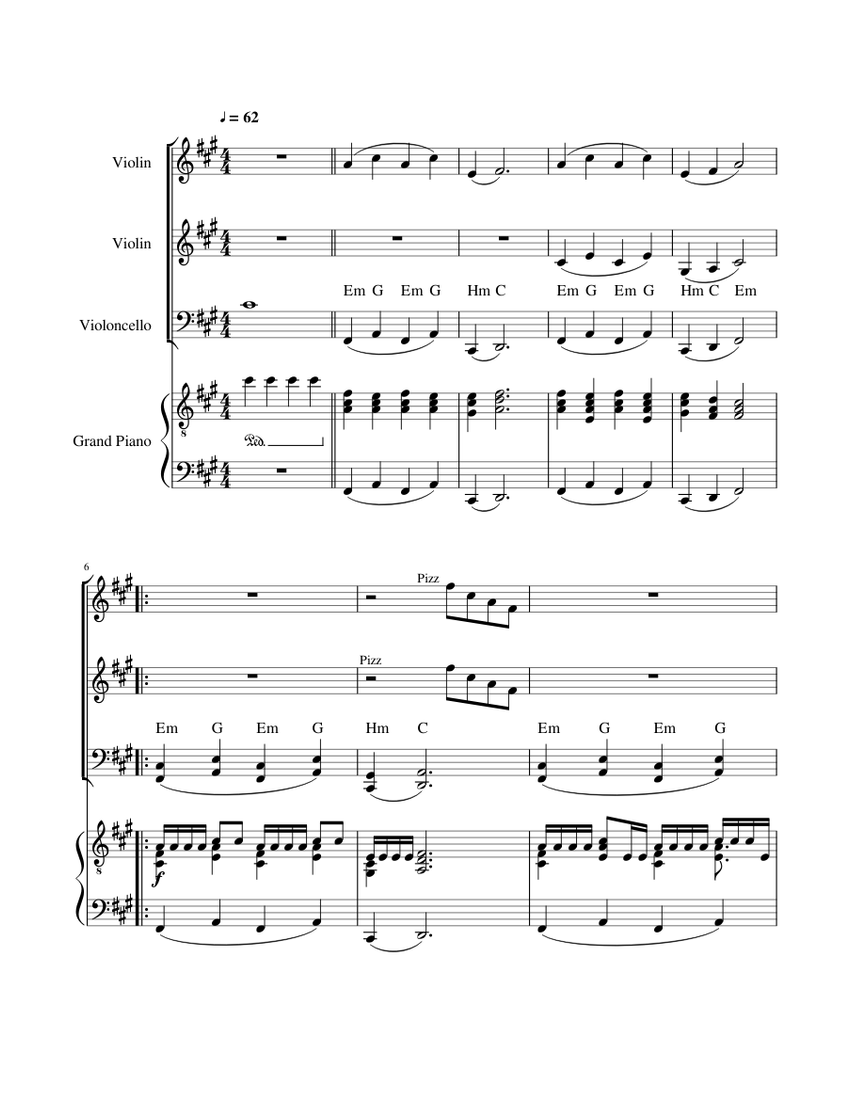 Video Games Lana Del Rey Sheet music for Piano, Violin, Cello (Mixed