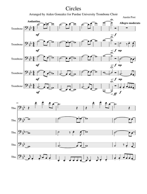 Post Malone - Circles: Trombone Quintet