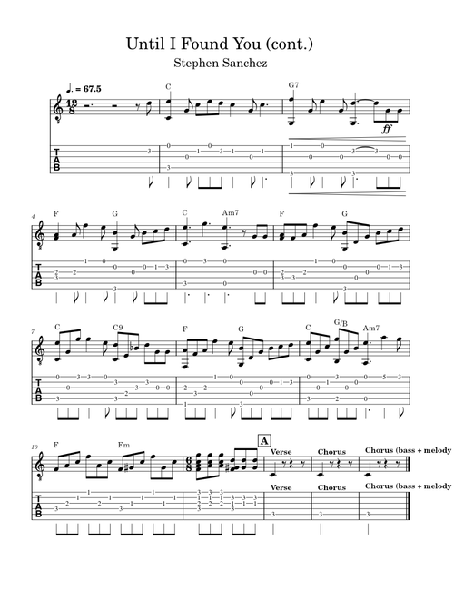 Until I Found You Score continued