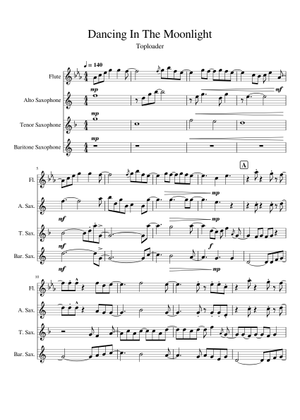 Dancing in the moonlight – Toploader (ALTO SAX RMX) Sheet Music with ...