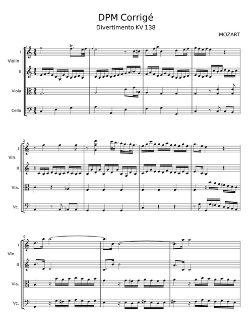 Divertimento in F major, K.138/125c - Wolfgang Amadeus Mozart
