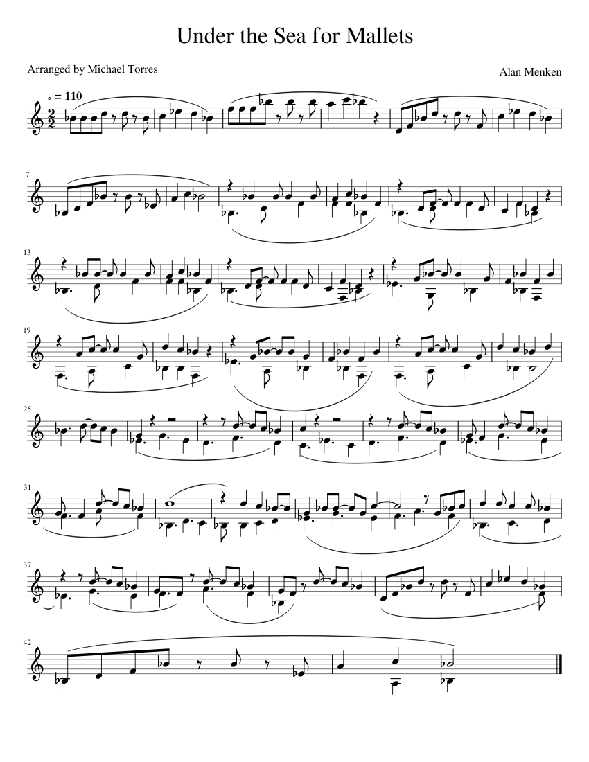 Under the Sea for Mallets Sheet music for Vibraphone (Solo)