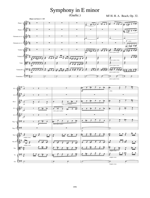 Beach Symphony in E minor (Gealic) Mvt 1