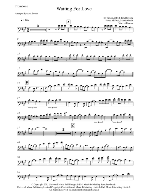 Waiting For Love (Arr. Alex Souza) - Avicii (Trombone Solo)