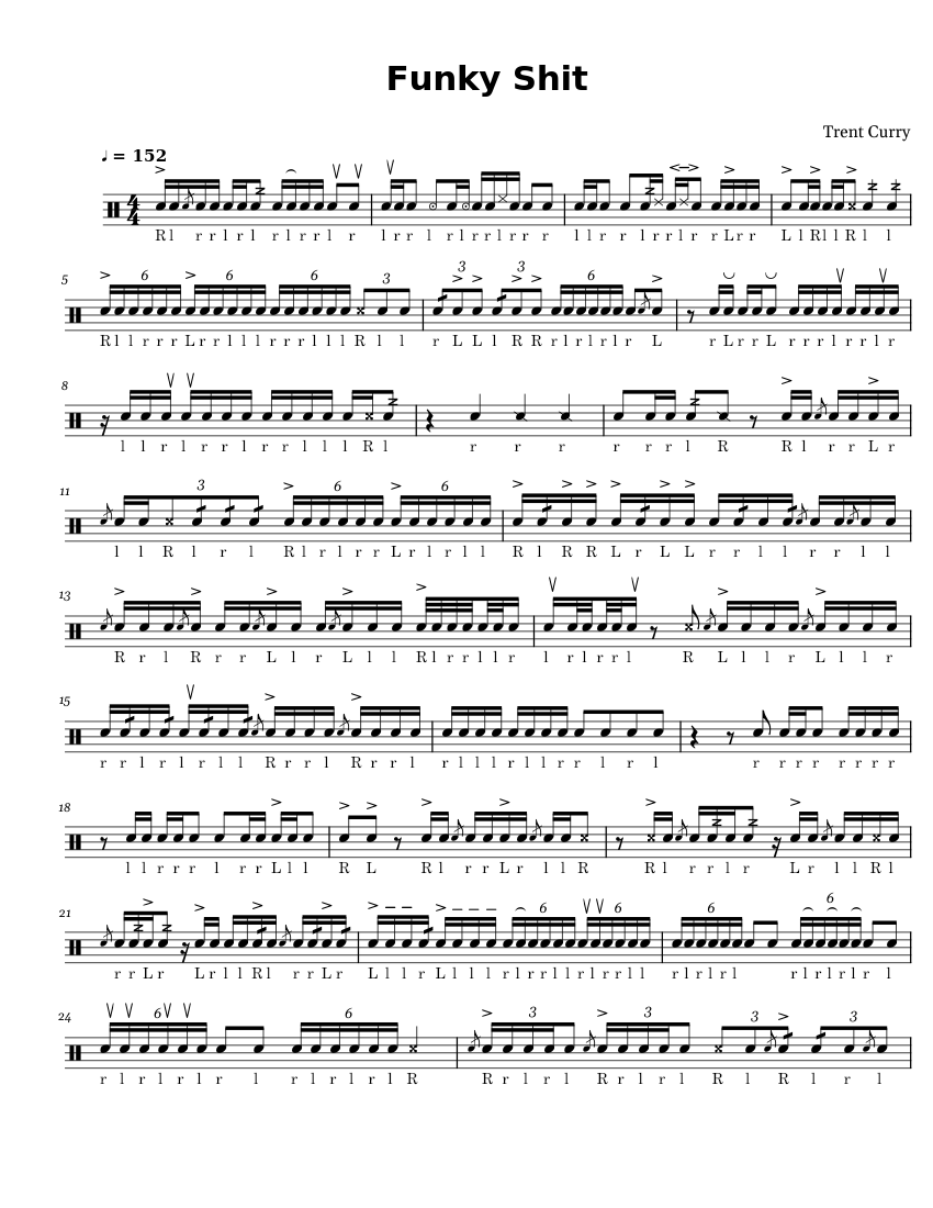 大人女性の Sheet Shit Funky Music MuseScore.com | (Solo) drum Snare for 