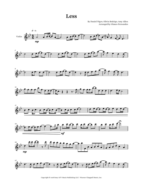 Less (Arr. Glauco Fernandes) - Olivia Rodrigo (Violin Solo)