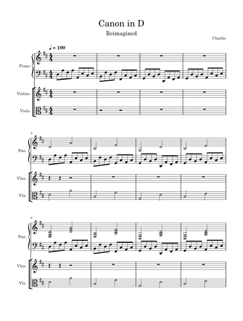 Canon in D major, BWV 1086 – Johann Sebastian Bach Canon in c