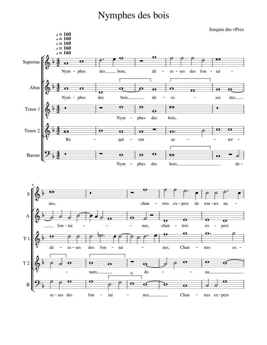 5293811052796301761allejosquin Des Prez Nymphes Des Bois Lamentation For Okeghem Chtml