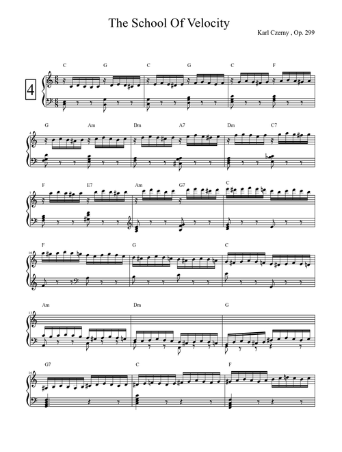 Czerny - School Of Velocity - Op. 299 No. 4