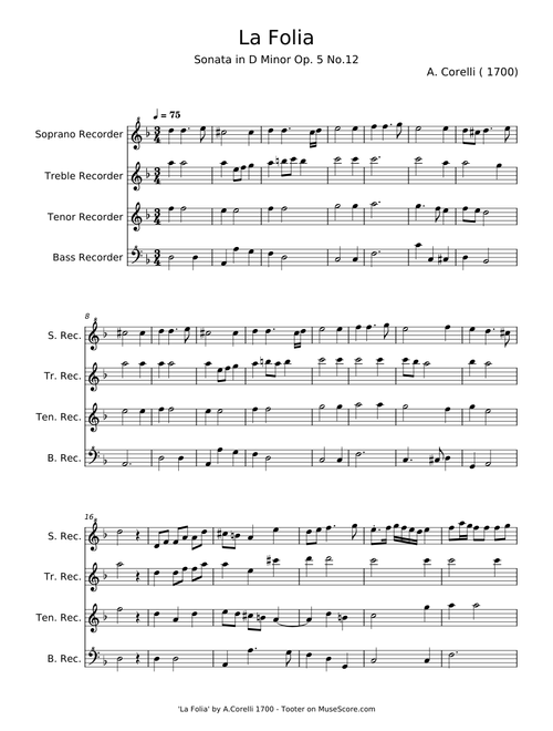 Violin Sonata in D minor, Op.5 No.12 'La Folia' - Arcangelo Corelli