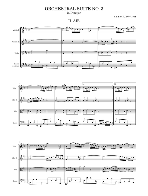 Orchestral Suite No. 3 in D major, BWV 1068:  II. Air – Johann Sebastian Bach