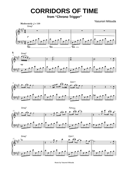 Corridors of Time [from Chrono Trigger] - Yasunori Mitsuda (Piano)