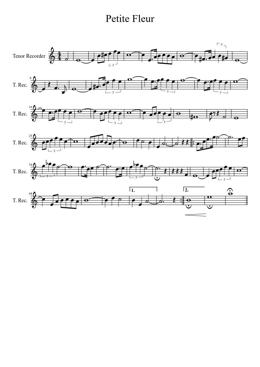 Petite Fleur Sheet music for Recorder (Solo) | Musescore.com