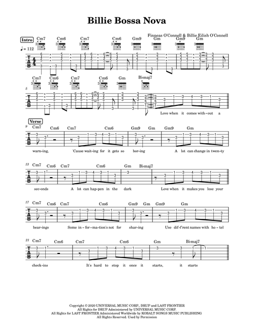 Billie Bossa Nova (Arr. Anacrusa) - Billie Eilish (Guitar Tab)