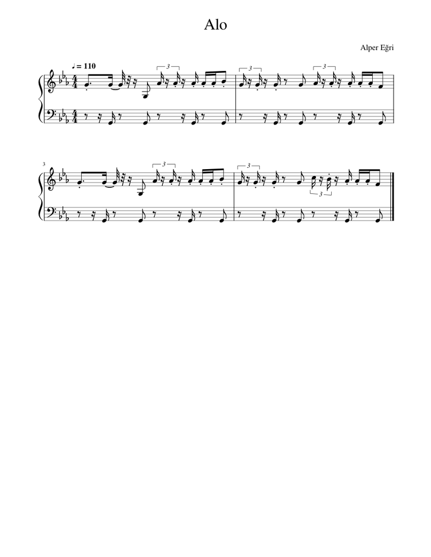 Alo Sheet Music for Piano (Solo) | MuseScore.com