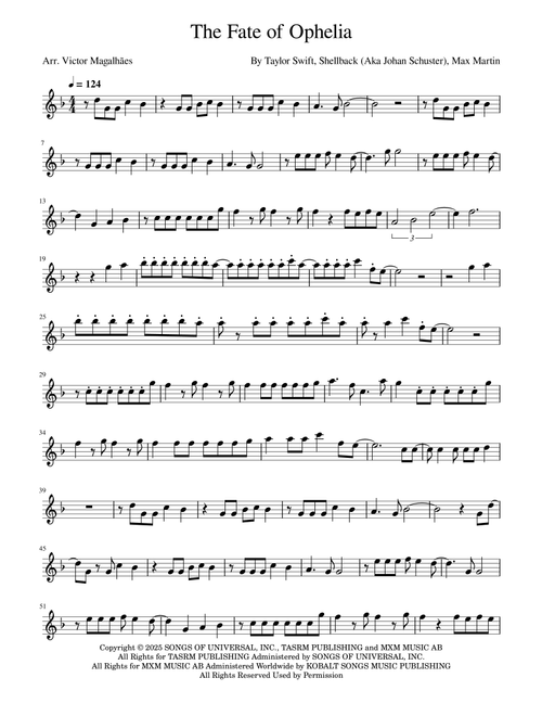 The Fate Of Ophelia (Arr. Victor Magalhães) - Taylor Swift (Flute Solo)