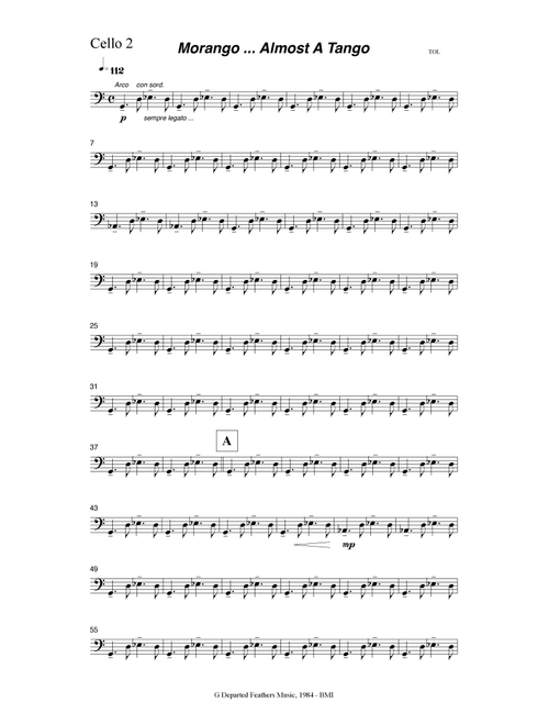 Morango ... almost a tango (1984 string orchestra) Cello 2 part - Thomas Oboe Lee (Small Ensemble)