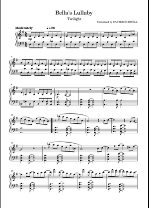 Play Official version of Bella's Lullaby Sheet Music by Carter