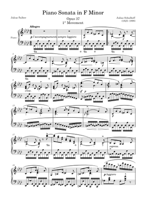Piano Sonata in F Minor Opus 37, 2nd Movement – Julius Schulhoff
