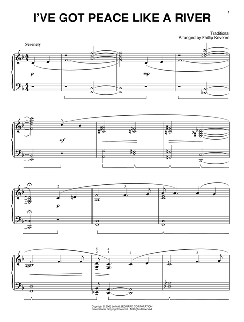 I've Got Peace Like A River [Jazz version] (arr. Phillip Keveren) - Traditional (Piano Solo)
