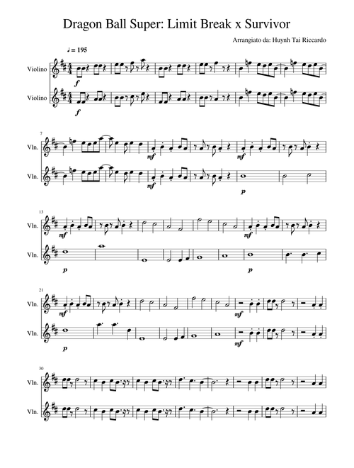 Dragon Ball Super Opening 2 - Limit Break x Survivor Violin Duet