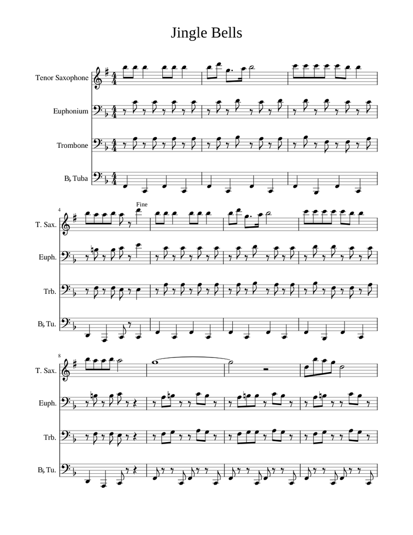 Jingle Bells James Pierpont Jingle_Bells_Brass_Quintet (1) Sheet