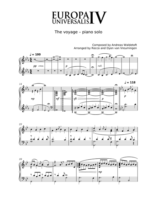 Europa universalis IV - The voyage (piano arrangement)