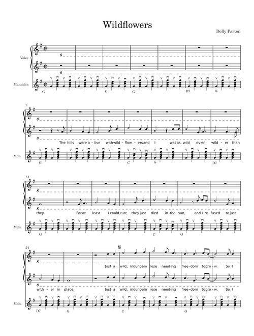 Wildflowers – Dolly Parton Wildflowers- Rhys Derek