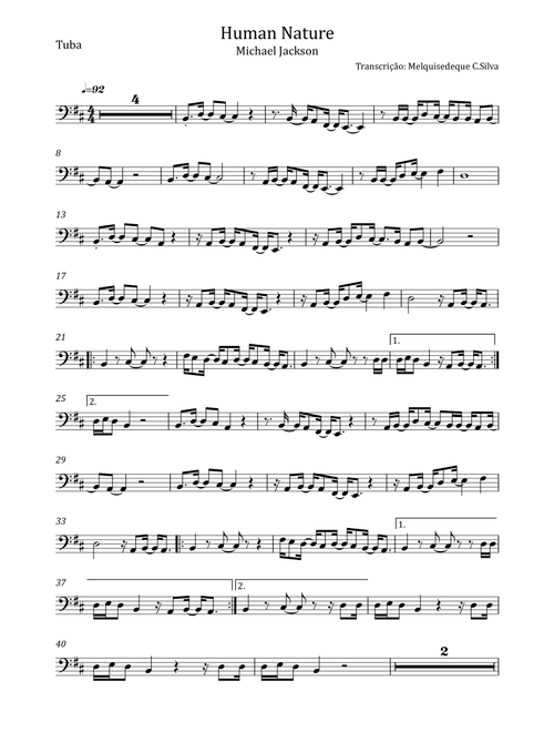 Human Nature (Arr. Melquisedeque C.Silva) - Michael Jackson (Tuba Solo)