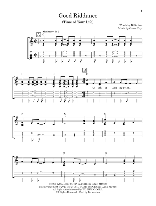 Good Riddance (Time Of Your Life) - Green Day (Easy Ukulele (with Tab))
