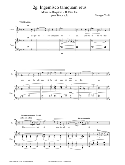 Messa da Requiem, II. Dies Irae (Ingemisco tamquam reus) - Giuseppe Verdi