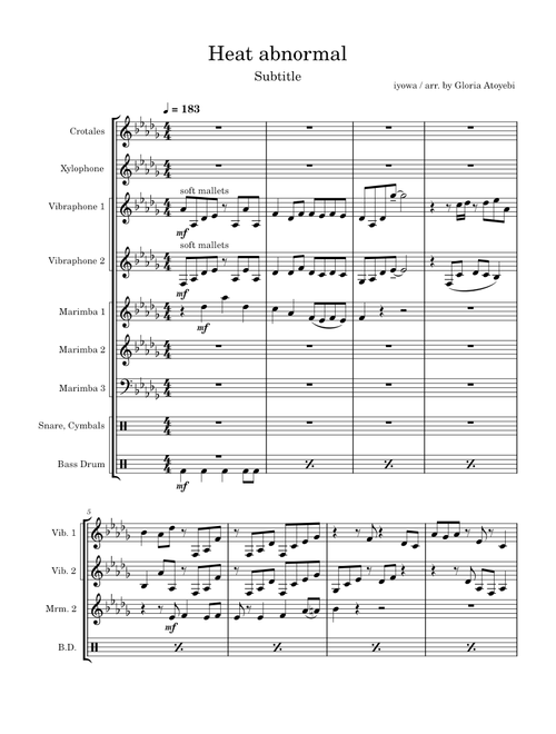 熱異常 (Heat Abnormal) – Iyowa feat Adachi Rei - percussion ensemble arrangement