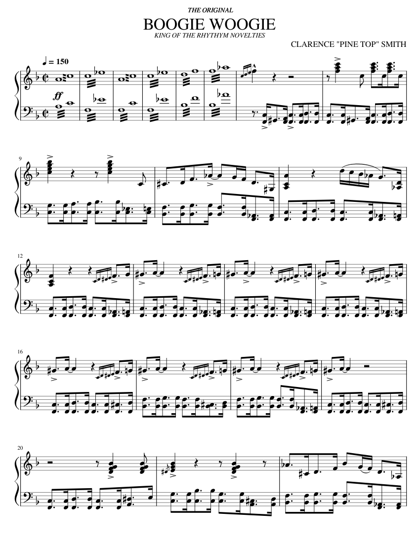 Original Boogie Woogie Sheet music for Piano (Solo