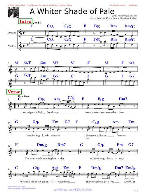 A Whiter Shade of Pale – Procol Harum - Lead Sheet.mscz