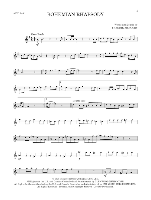 Bohemian Rhapsody - Queen (Alto Sax Solo)