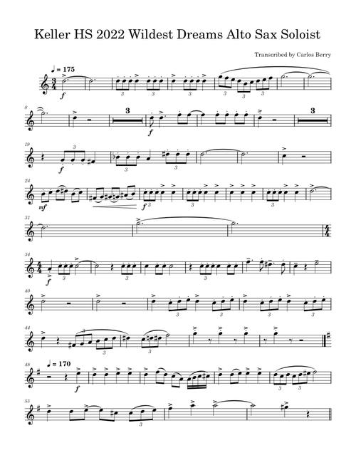 Wildest Dreams - Taylor Swift (Keller HS 2022)