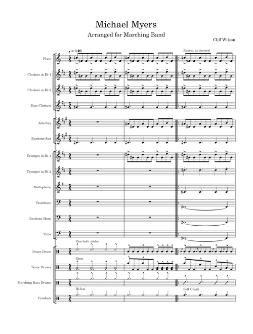 Michael Myers Theme (Halloween Theme) – Stand Tune for Marching Band